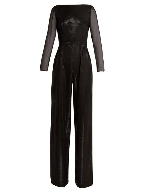 Matchesfashion.com Azzaro - Aria Lam Jumpsuit - Womens - Black