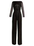 Matchesfashion.com Azzaro - Aria Lam Jumpsuit - Womens - Black