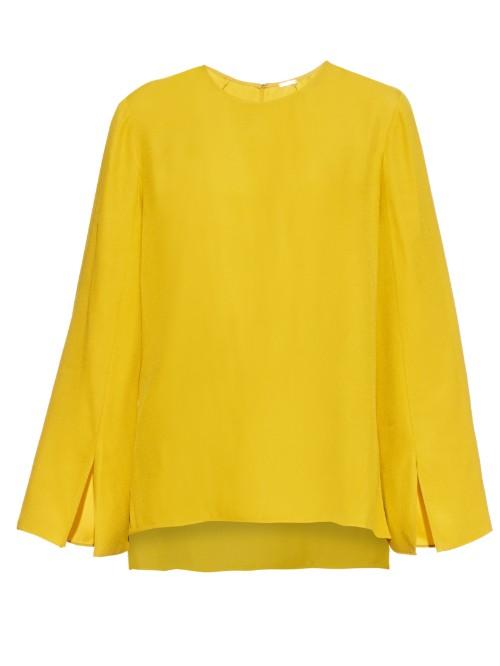Adam Lippes Round-neck Crepe-de-chine Top