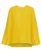 Adam Lippes Round-neck Crepe-de-chine Top