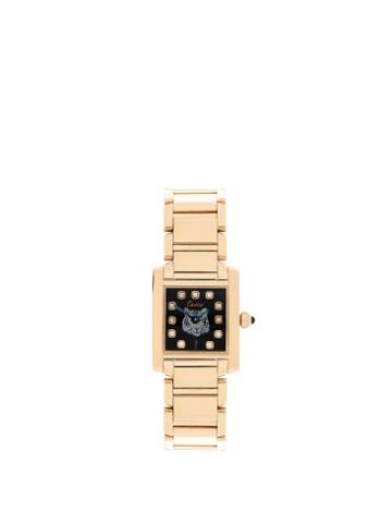 Matchesfashion.com Jacquie Aiche - Vintage Cartier Tank Diamond & 14kt Gold Watch - Womens - Black Gold