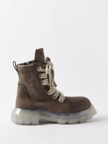 Rick Owens - Bozo Tractor Leather Boots - Mens - Grey