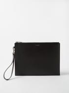 Saint Laurent - Logo-print Leather Pouch - Mens - Black