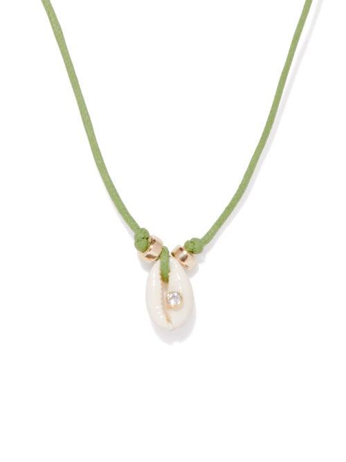 Liou - Simmons Crystal, Shell & 14kt Gold-plated Necklace - Mens - Green