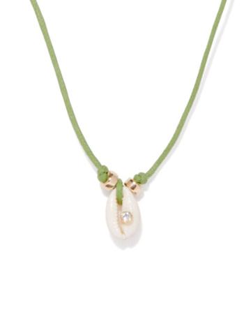 Liou - Simmons Crystal, Shell & 14kt Gold-plated Necklace - Mens - Green