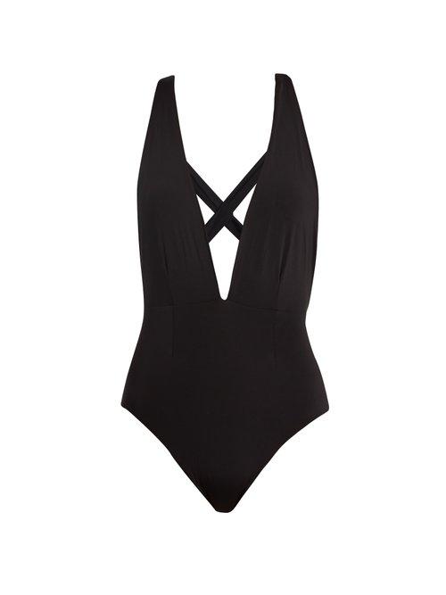 Matchesfashion.com Haight - Marina Deep V Neck Swimsuit - Womens - Black