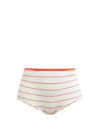 Matchesfashion.com Solid & Striped - The Brigitte Striped Bikini Briefs - Womens - White Stripe