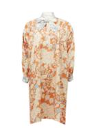 Matchesfashion.com Ephemera - Tie-neck Floral-print Linen Dress - Womens - Pink Print