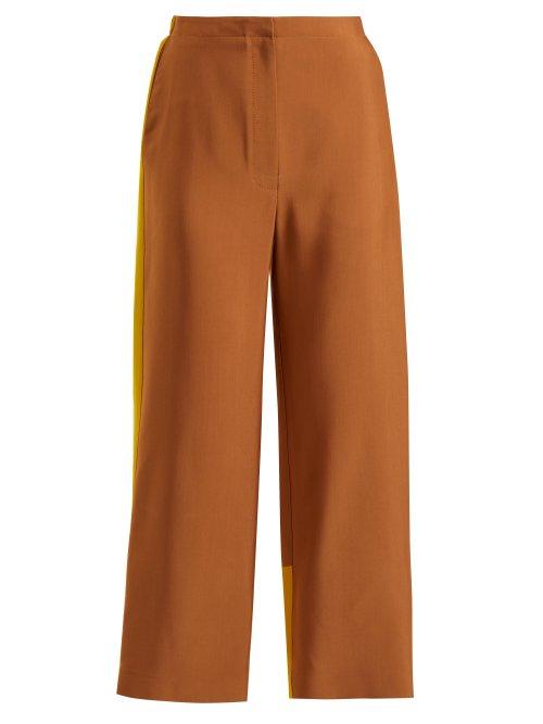 Matchesfashion.com Roksanda - Nario Colour Block Twill Trousers - Womens - Beige