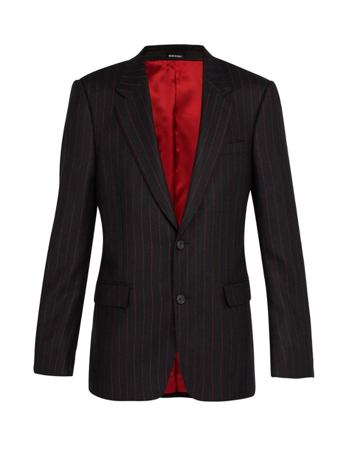 Alexander Mcqueen Single-breasted Wool Pinstripe Blazer