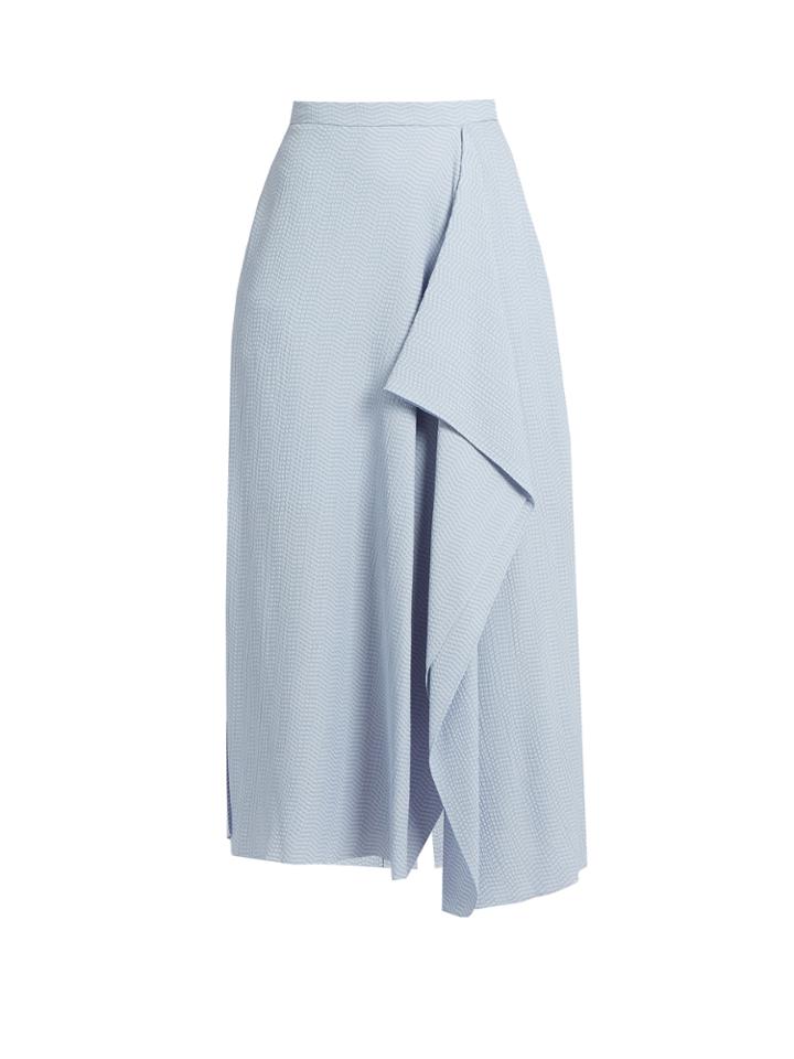 Roland Mouret Upton Chevron-embroidered Crinkled-crepe Skirt