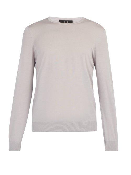 Matchesfashion.com Dunhill - Lightweight Wool Crew Neck Sweater - Mens - Grey