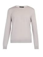 Matchesfashion.com Dunhill - Lightweight Wool Crew Neck Sweater - Mens - Grey