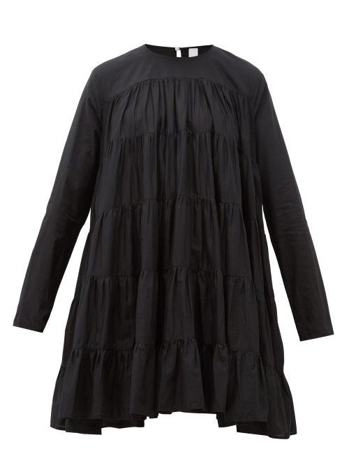 Ladies Beachwear Merlette - Soliman Tiered Cotton Mini Dress - Womens - Black
