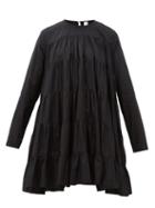 Ladies Beachwear Merlette - Soliman Tiered Cotton Mini Dress - Womens - Black