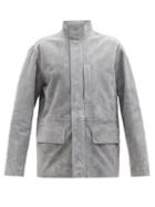 Dunhill - High-neck Suede Jacket - Mens - Grey