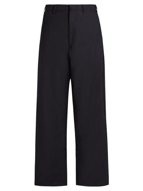 Matchesfashion.com Vetements - X Brioni Wide Leg Cropped Trousers - Womens - Navy