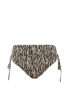 Matchesfashion.com Belize - Alice High-rise Abstract-print Bikini Briefs - Womens - Khaki Print