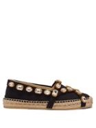 Matchesfashion.com Gucci - Pepita Crystal Embellished Espadrilles - Womens - Black