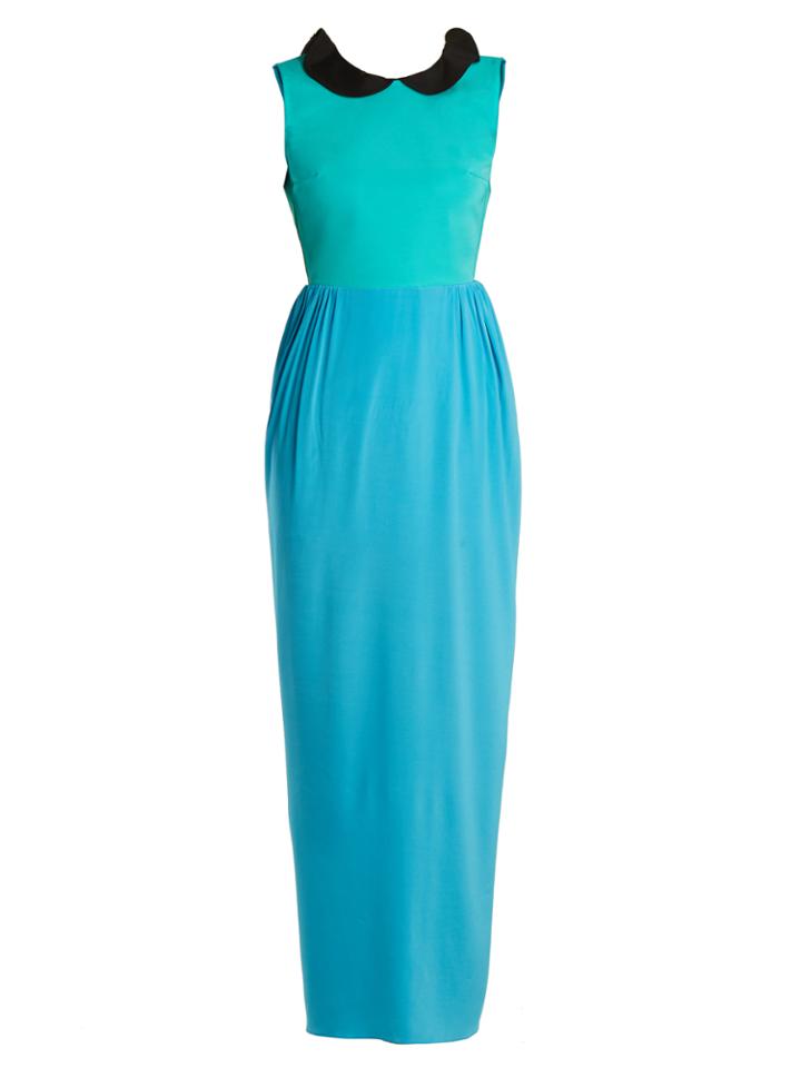 Emilio De La Morena Rouchelle Ruffle-trimmed Silk-blend Gown