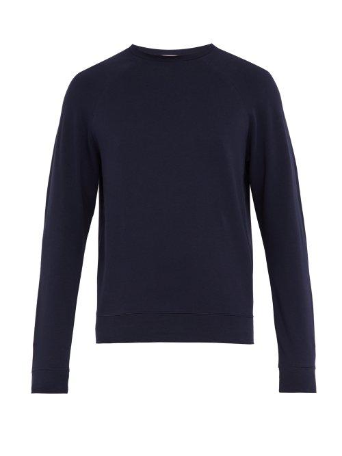 Matchesfashion.com Handvaerk - Flex Raglan Sleeve Cotton Blend Sweatshirt - Mens - Navy