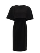 Matchesfashion.com Goat - Cape-bodice Wool-crepe Dress - Womens - Black