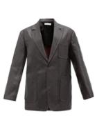 Our Legacy - Tavern Dyed Silk Suit Jacket - Mens - Dark Grey
