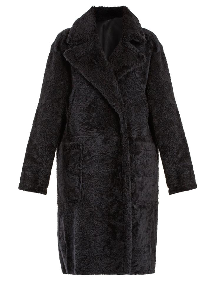 Yves Salomon Single-breasted Shearling Coat