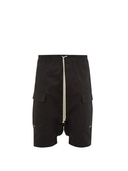 Matchesfashion.com Rick Owens - Pod Stretch Cotton Twill Cargo Shorts - Mens - Black