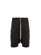 Matchesfashion.com Rick Owens - Pod Stretch Cotton Twill Cargo Shorts - Mens - Black