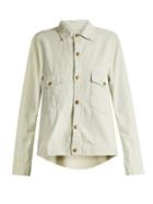 Matchesfashion.com The Great - The Shirt Striped Cotton Jacket - Womens - Light Denim