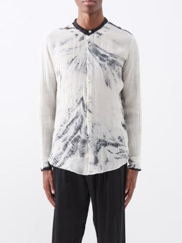 Delos - Adelmar Shibori-dyed Cotton-blend Shirt - Mens - White Multi