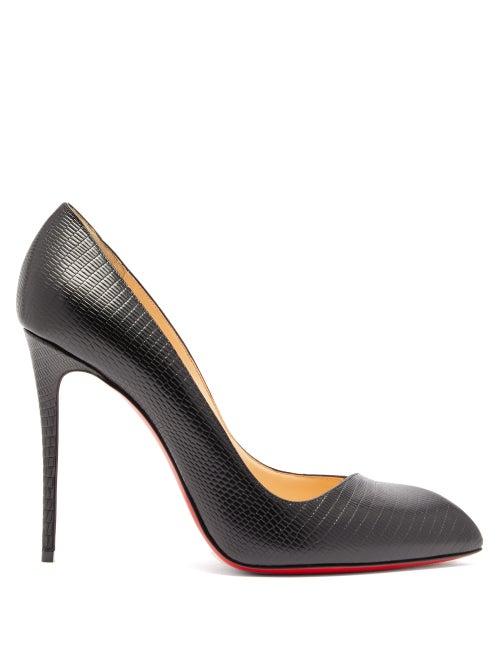 Matchesfashion.com Christian Louboutin - Corneille 100 Lizard Effect Leather Pumps - Womens - Black