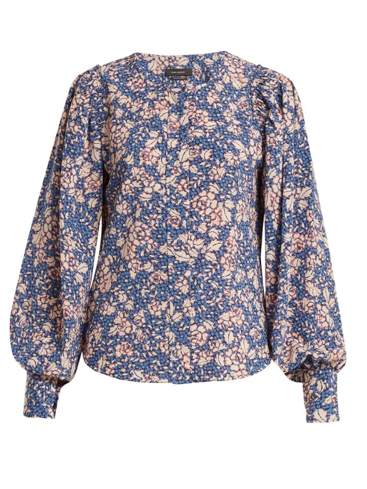 Isabel Marant Berny Floral-print Silk-blend Blouse