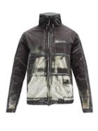 Matchesfashion.com C.p. Company - Abstract-print Hooded Zip-through Canvas Jacket - Mens - Black