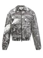 Boramy Viguier - Victorian Etch-print Cotton-twill Bomber Jacket - Mens - Black White