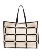 Matchesfashion.com Fabrizio Viti - Miss Daisy Canvas And Leather Tote Bag - Womens - Black Multi