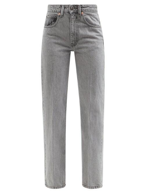 Ladies Rtw Raey - Push Organic-cotton Straight-leg Jeans - Womens - Light Grey
