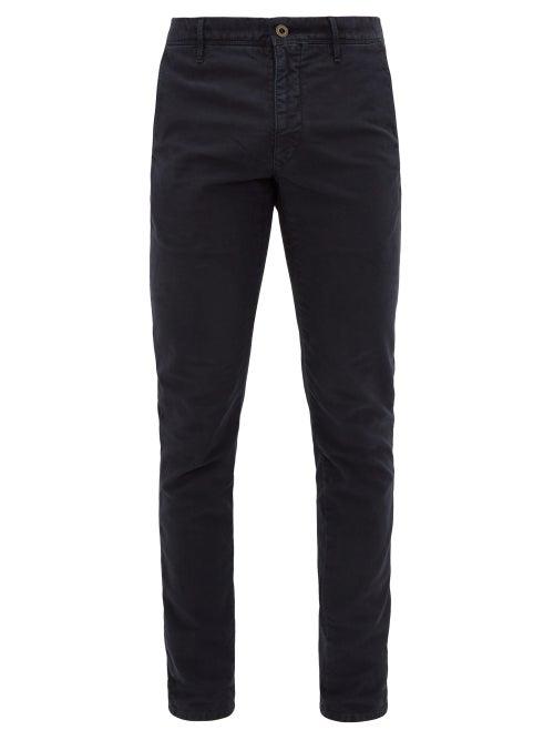 Matchesfashion.com Incotex - Slim-fit Cotton-blend Chino Trousers - Mens - Navy