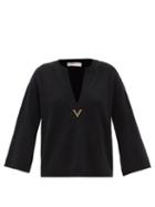 Valentino - V-neck Cashmere Sweater - Womens - Black