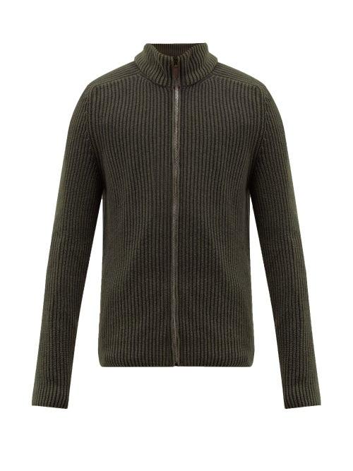 Matchesfashion.com Iris Von Arnim - Penley Stonewashed Cashmere Zip Through Sweater - Mens - Green
