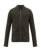 Matchesfashion.com Iris Von Arnim - Penley Stonewashed Cashmere Zip Through Sweater - Mens - Green