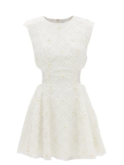 Aje - Mirage Cutout Beaded Organza Dress - Womens - Ivory