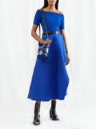 Alexander Mcqueen - Waterfall-hem Faille Midi Skirt - Womens - Blue