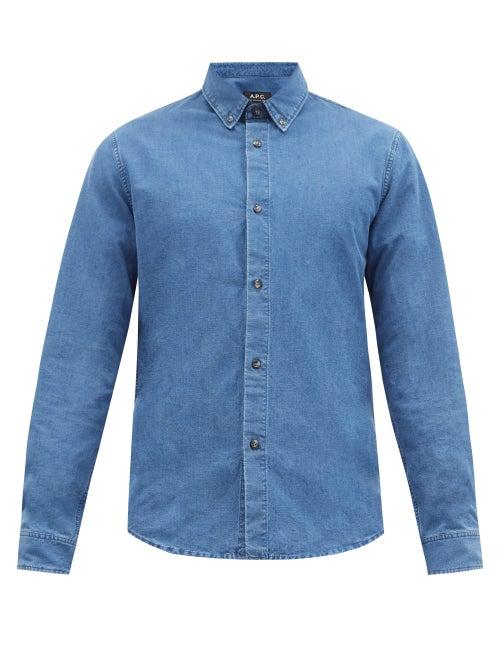 Matchesfashion.com A.p.c. - Point-collar Denim Shirt - Mens - Blue