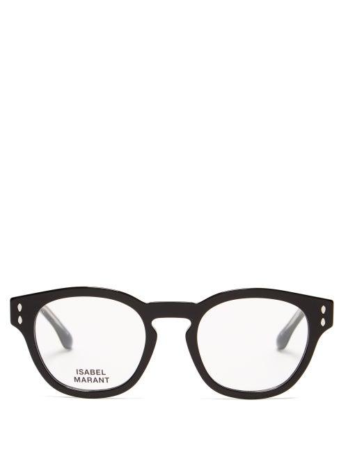 Matchesfashion.com Isabel Marant Eyewear - Trendy Round Acetate Glasses - Womens - Black