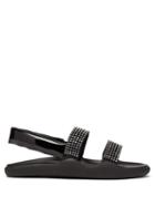 Matchesfashion.com Christopher Kane - Crystal Embellished Leather Slingback Sandals - Womens - Black