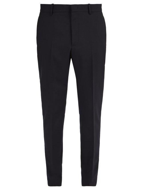 Matchesfashion.com Stella Mccartney - Straight Leg Tailored Wool Trousers - Mens - Navy