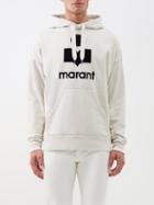 Isabel Marant - Miley Flocked-logo Cotton-blend Hoodie - Mens - Cream