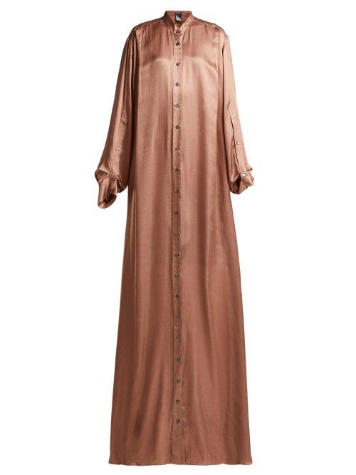 Matchesfashion.com Ann Demeulemeester - Pleated Charmeuse Dress - Womens - Pink